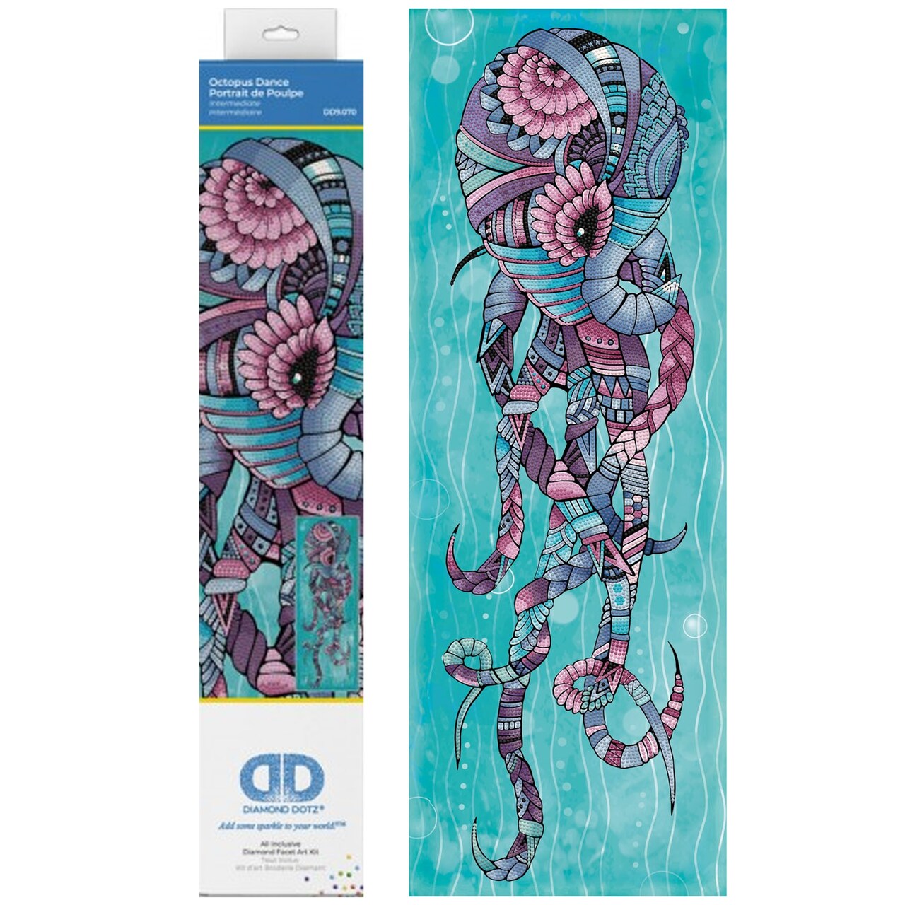 Diamond Dotz Octopus Dance Animal Diamond Painting Kits for Adults - Diamond Art Kits a Relaxing Creative Craft Kit with Dotz Gems 29.5"x10.6"